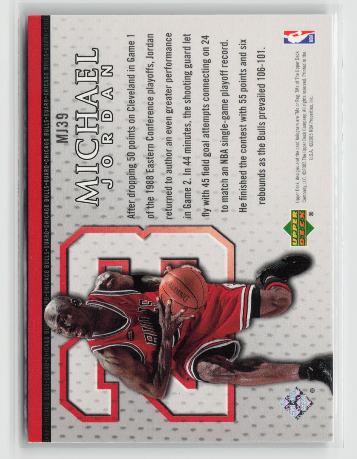 Michael Jordan 2005-06 Upper Deck Michael Jordan #MJ39