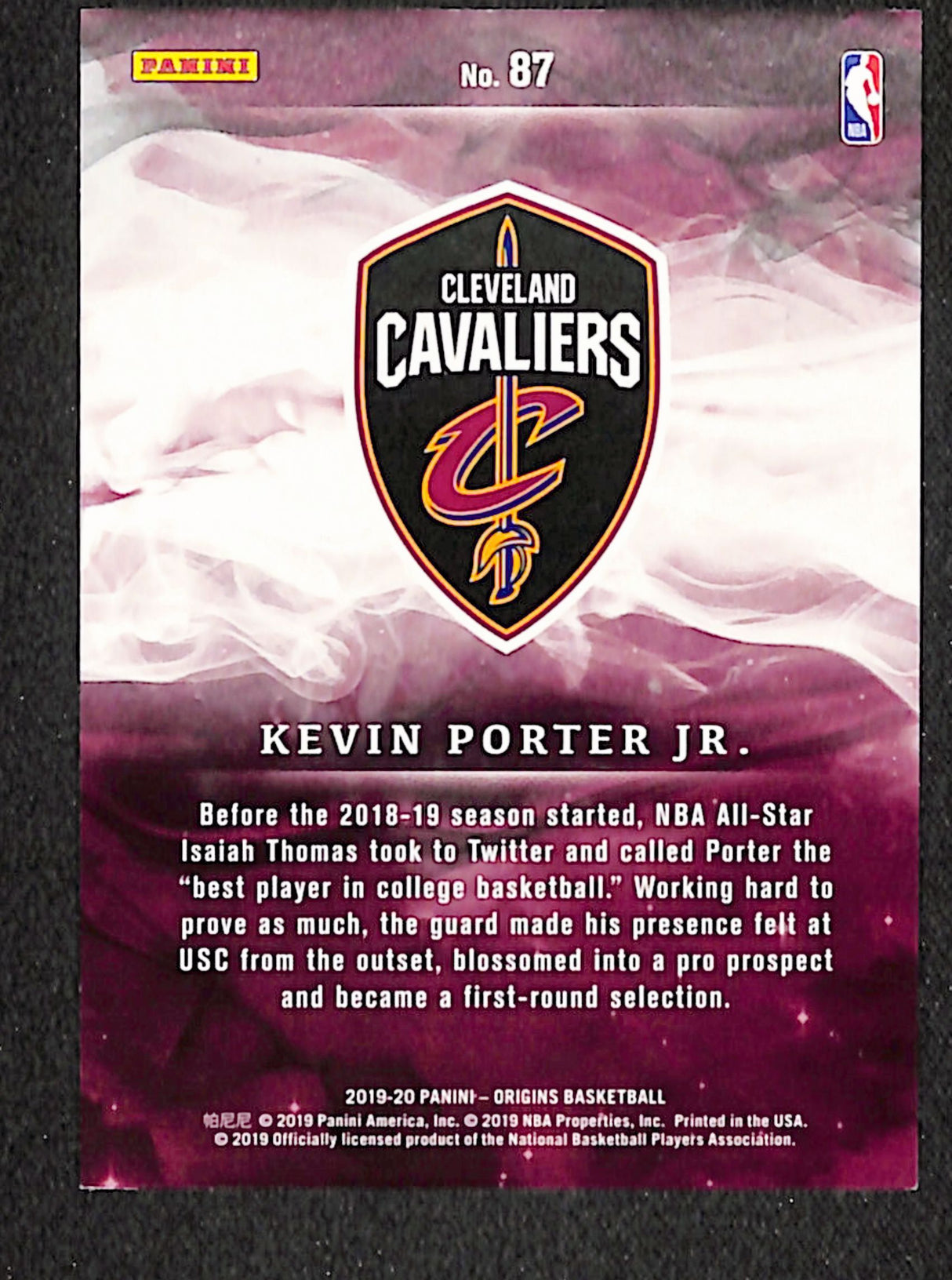 Kevin Porter Jr. 2019-20 Panini Origins Blue #87 #/99