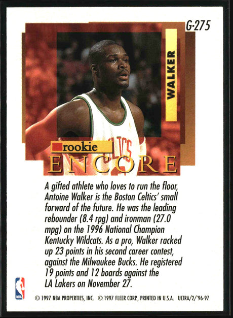 Antoine Walker 1996-97 Ultra Gold Medallion #G-275