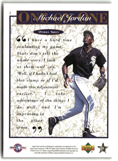 Michael Jordan 1995 Upper Deck Minor League Michael Jordan One On One #5