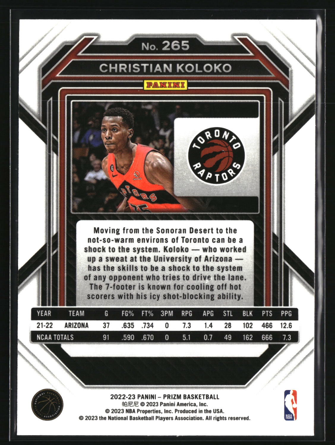 Christian Koloko 2022-23 Panini Prizm #265