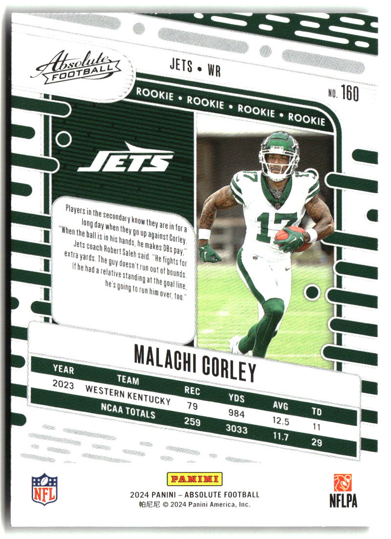 Malachi Corley 2024 Panini Absolute Retail #160