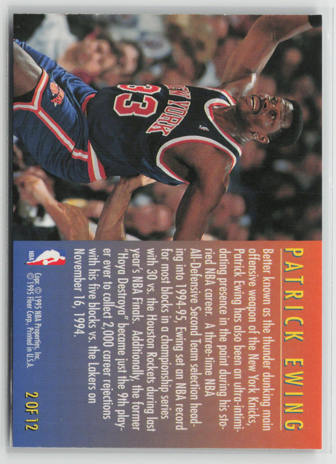 Patrick Ewing 1995-96 Fleer Total D #2