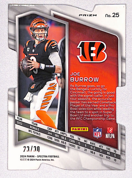 Joe Burrow 2024 Panini Spectra Neon Green Die Cut #25 #/30