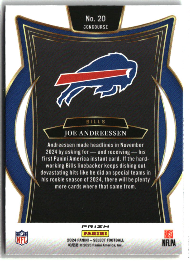 Joe Andreessen 2024 Panini Select Black & Orange Prizm Shock #20