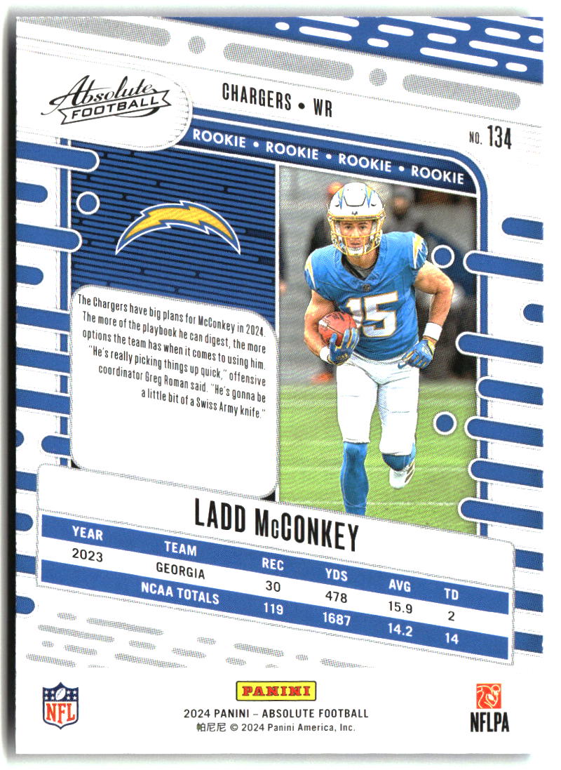 Ladd McConkey 2024 Panini Absolute Retail #134