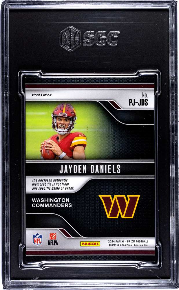 Jayden Daniels 2024 Panini Prizm Premier Jerseys #PJ-JDS SGC 9