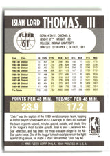 Isiah Thomas 1990-91 Fleer #61