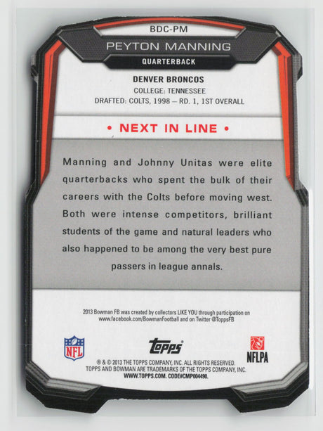 Peyton Manning 2013 Bowman Die Cut #BDC-PM