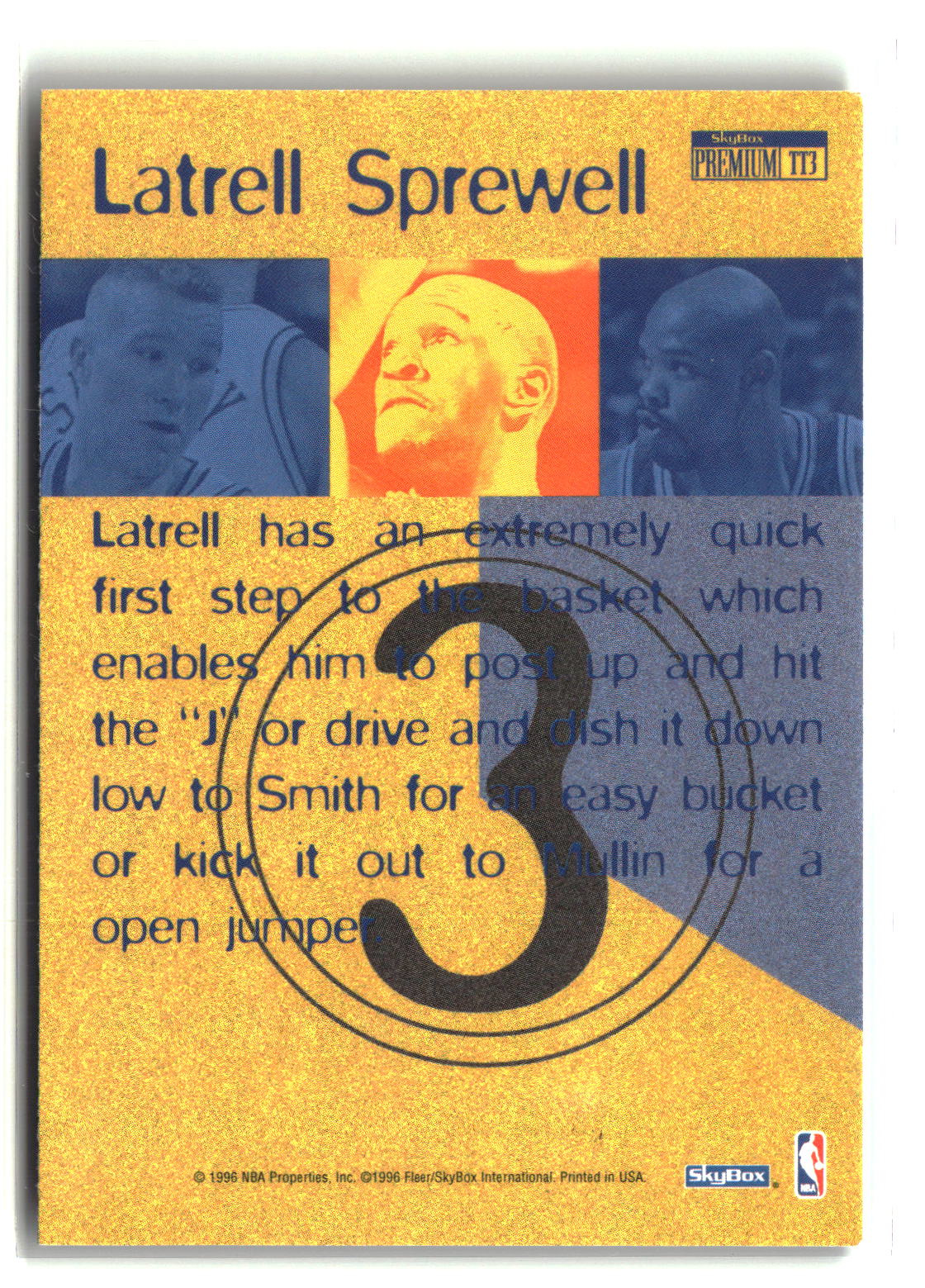 Latrell Sprewell 1996-97 SkyBox Premium Triple Threats #TT3