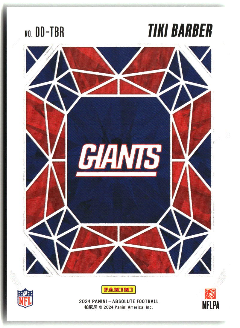 Tiki Barber 2024 Panini Absolute Draft Diamonds #DD-TBR