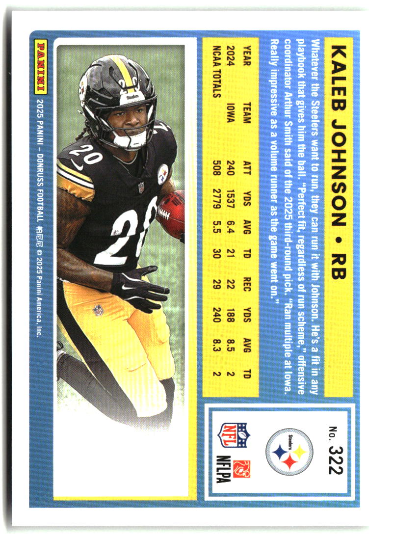 Kaleb Johnson 2025 Donruss #322