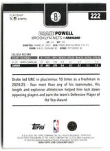 Drake Powell 2025-26 Topps #222