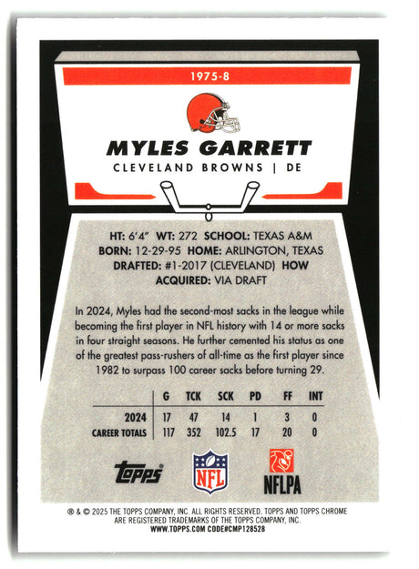 Myles Garrett 2025 Topps Chrome 1975 Topps #1975-8