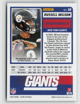 Russell Wilson 2025 Score Base Signatures Red Zone #30 #/20