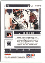 Ja'Marr Chase 2021 Panini Chronicles Luminance Update Rookies #212