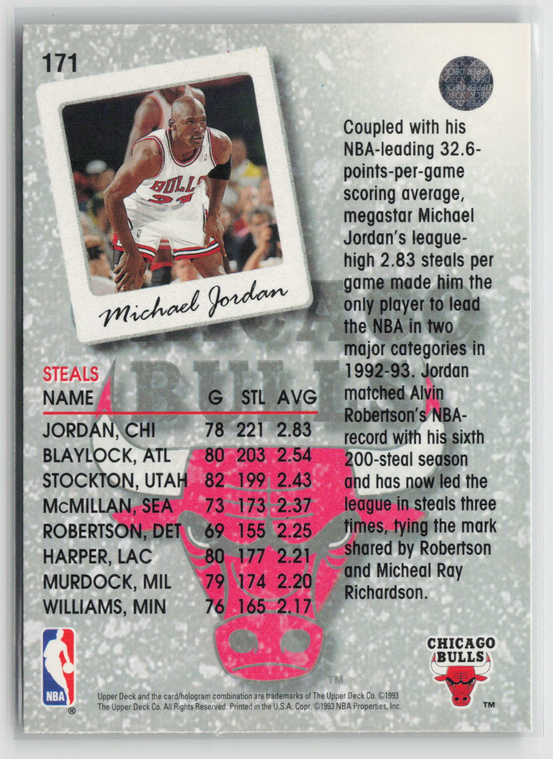 Michael Jordan 1993-94 Upper Deck #171