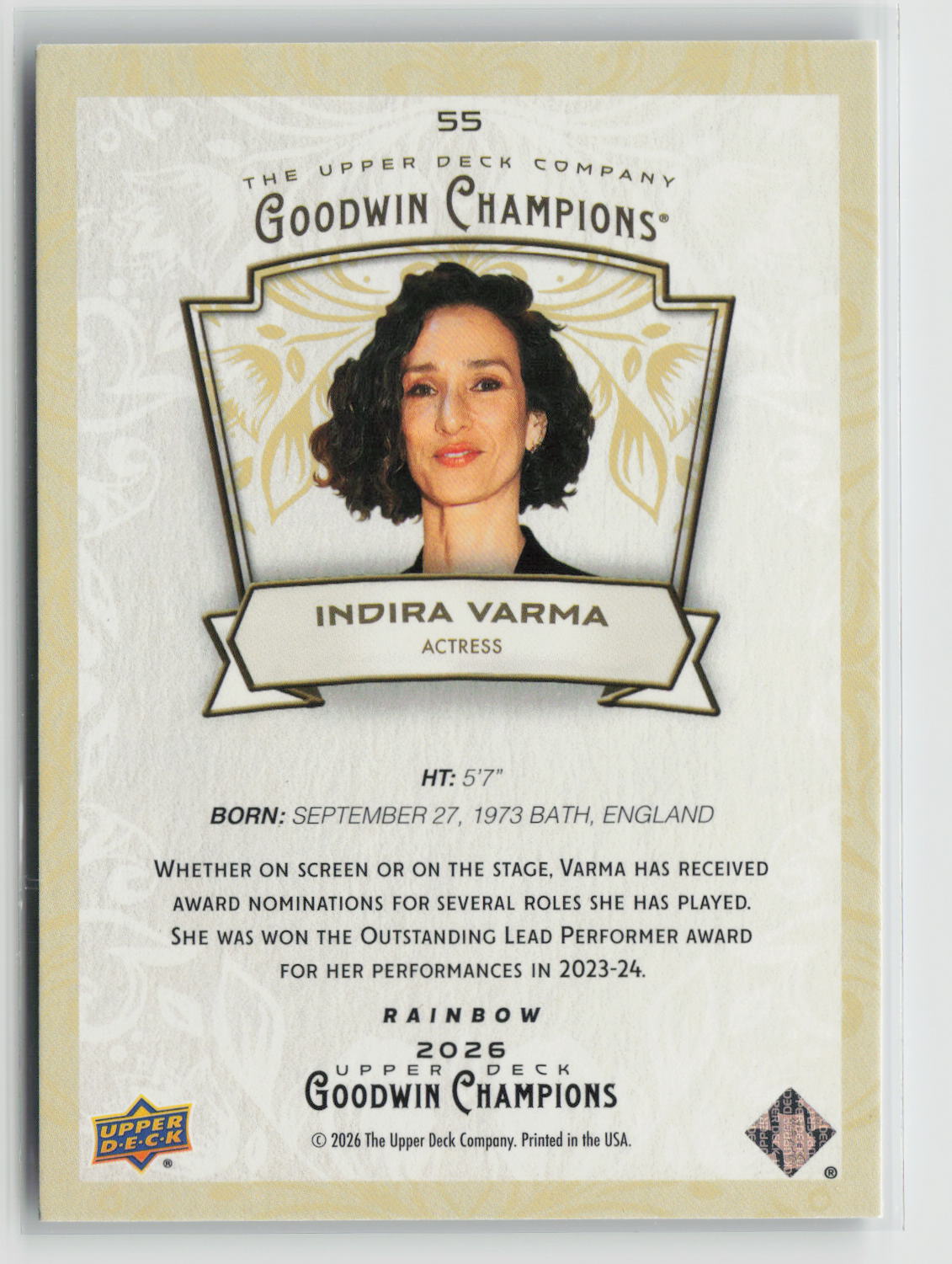 Indira Varma 2026 Upper Deck Goodwin Champions Rainbow #55