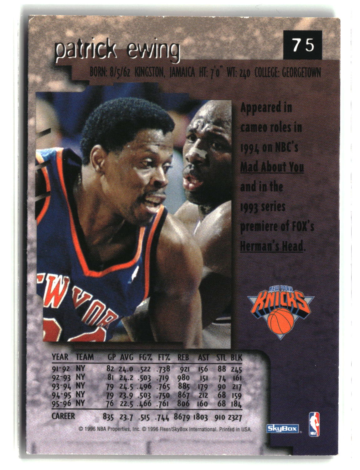 Patrick Ewing 1996-97 SkyBox Premium #75