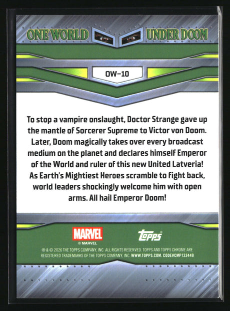 One World Under Doom #10 2026 Topps Chrome Marvel Comics #OW-10
