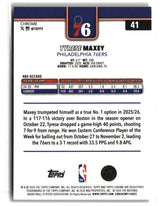Tyrese Maxey 2025-26 Topps Chrome Update Red White and Blue Refractor #41