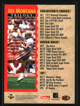 SP Header / Checklist 1995 SP Joe Montana Trilogy #NNO