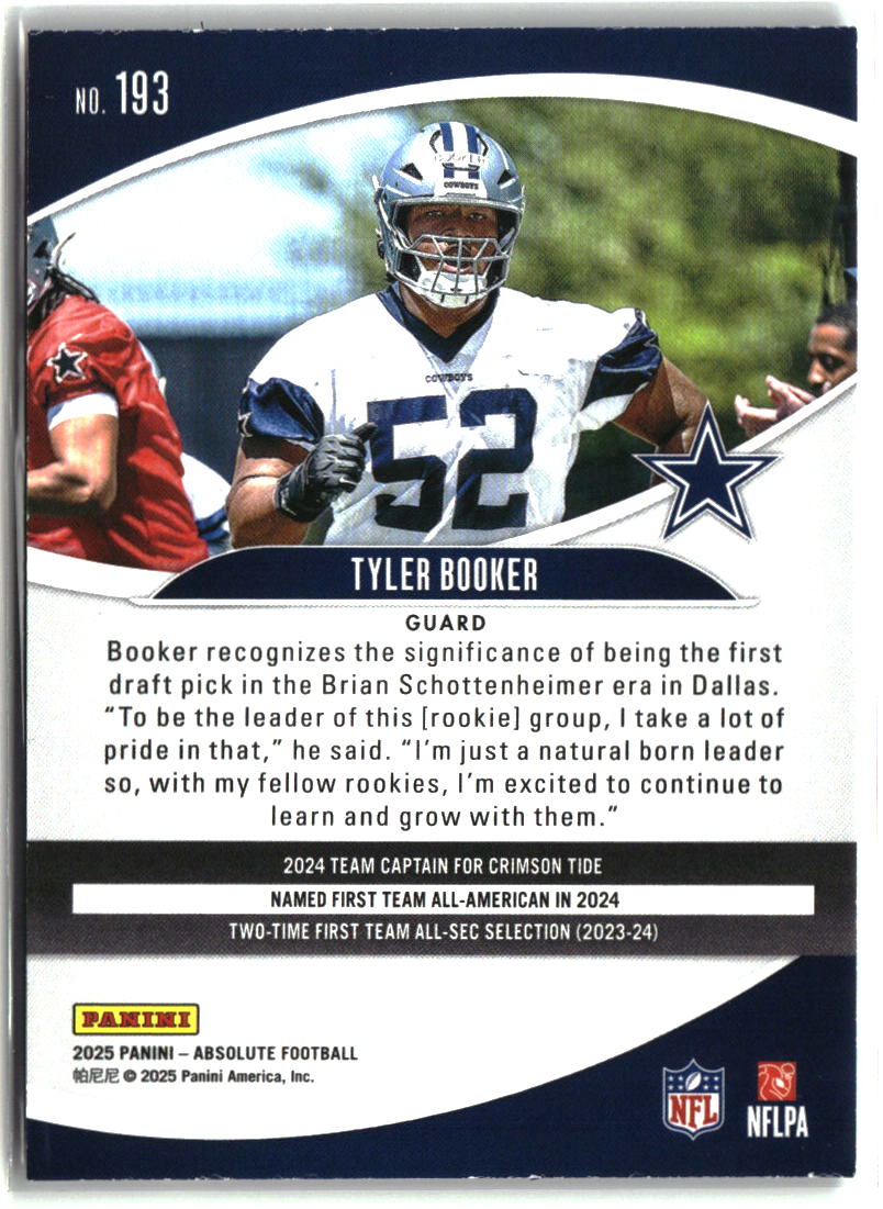 Tyler Booker 2025 Panini Absolute Retail #193