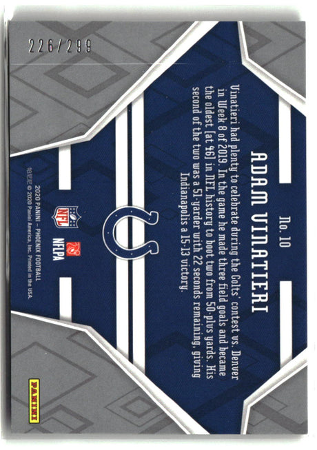 Adam Vinatieri 2020 Panini Phoenix Game Over Red #10 #/299