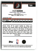 Yang Hansen 2025-26 Topps Chrome Update #166