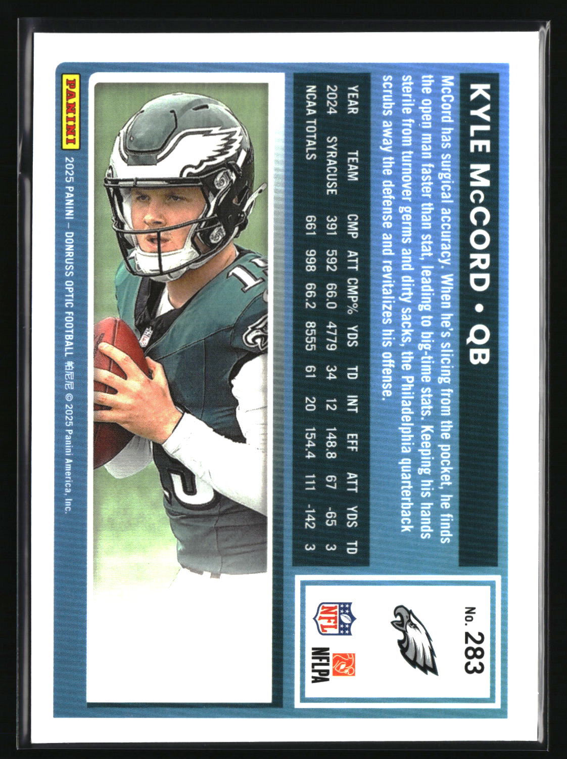 Kyle McCord 2025 Donruss Optic #283