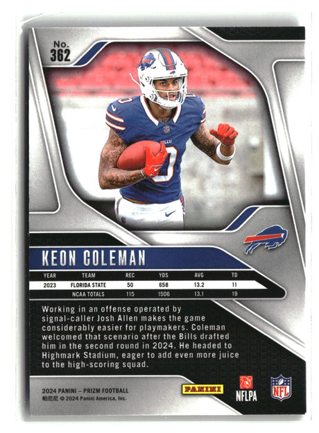 Keon Coleman 2024 Panini Prizm #362