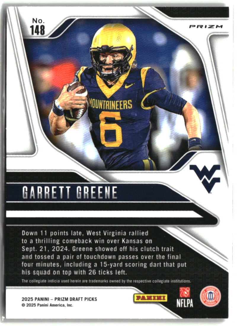 Garrett Greene 2025 Panini Prizm Draft Picks Prizms Purple Wave #148