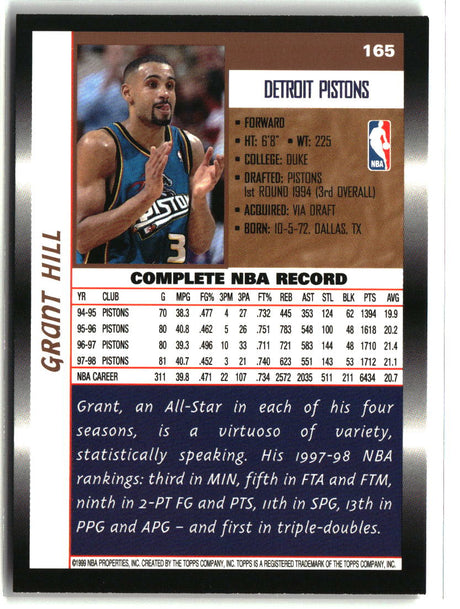 Grant Hill 1998-99 Topps #165