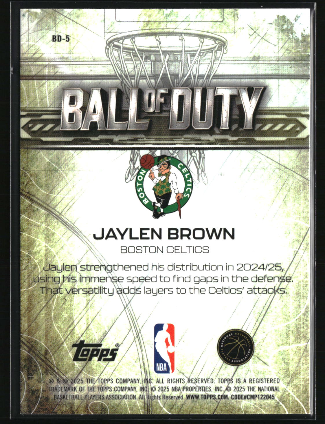 Jaylen Brown 2025-26 Topps Chrome Ball of Duty #BD-5