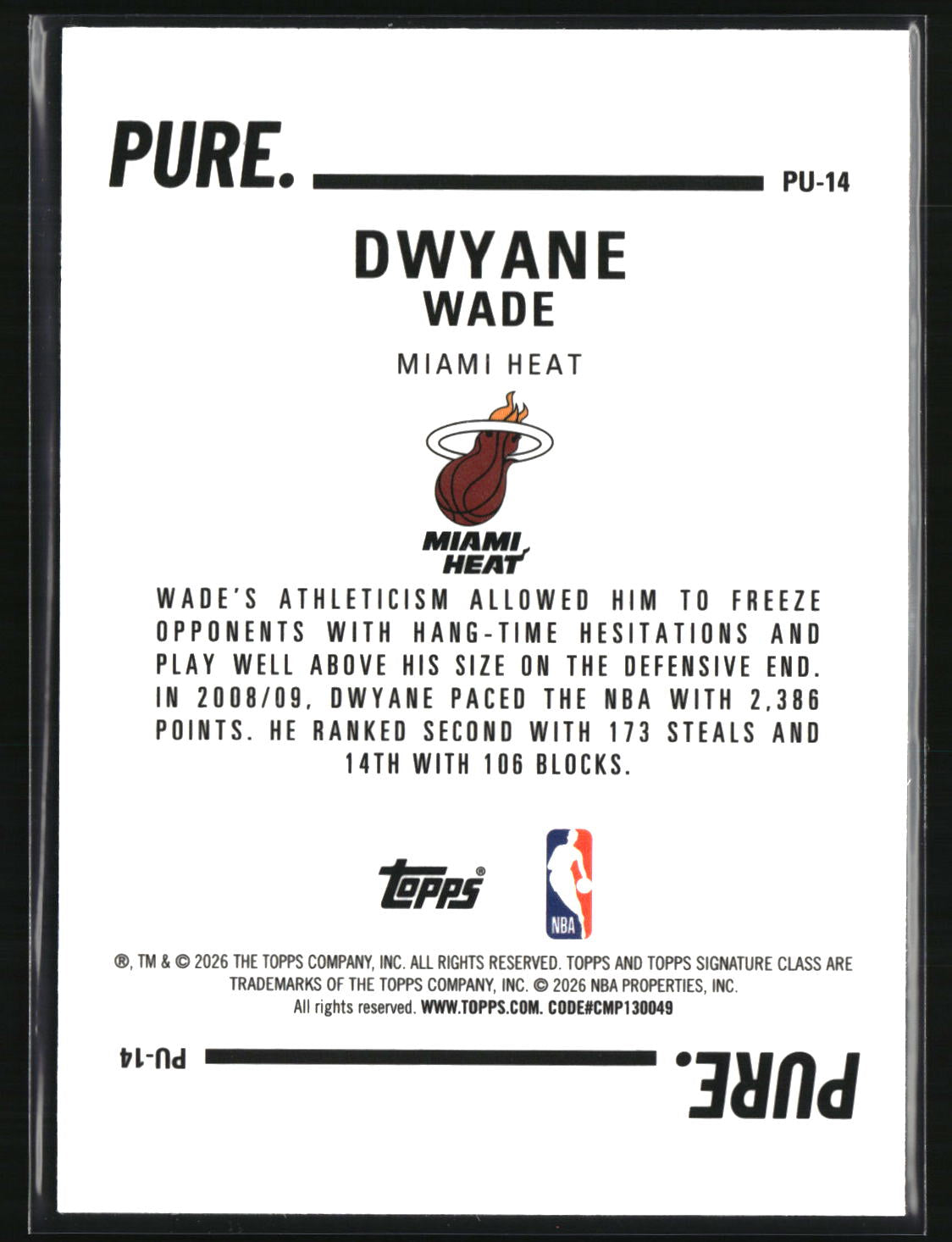 Dwyane Wade 2025-26 Topps Signature Class Pure #PU-14