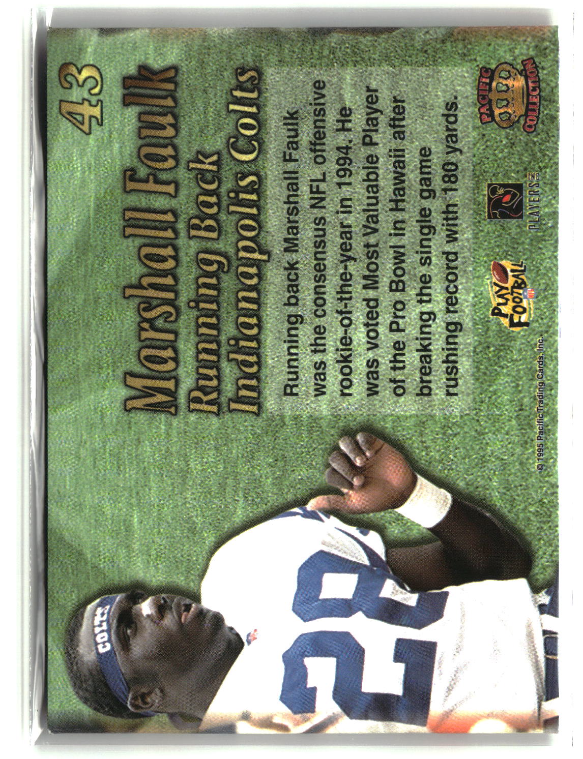 Marshall Faulk 1995 Pacific Triple Folders #43