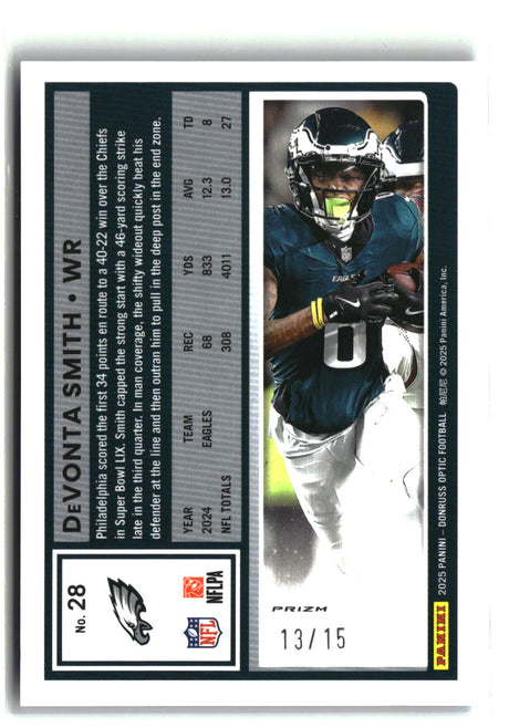 DeVonta Smith 2025 Donruss Optic Ice #28 #/15