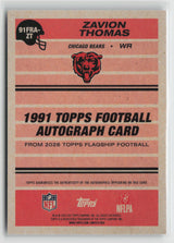 Zavion Thomas 2026 Topps Flagship 1991 Topps Football Rookie Autographs 91FRA-ZT