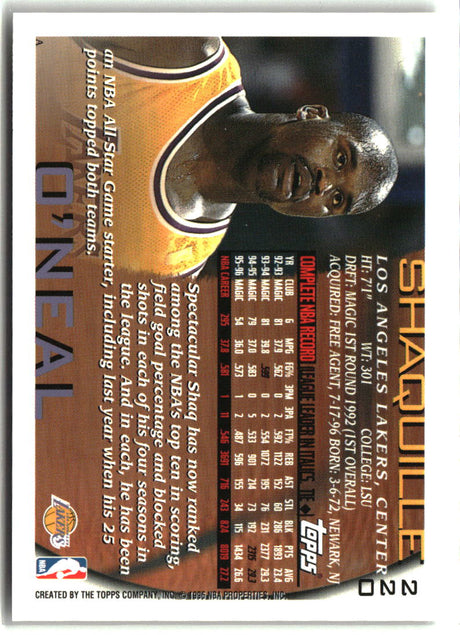 Shaquille O'Neal 1996-97 Topps #220