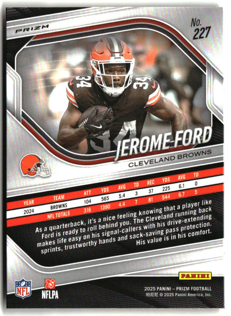 Jerome Ford 2025 Panini Prizm Orange Ice #227