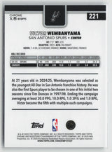 Victor Wembanyama 2025-26 Topps Chrome #221