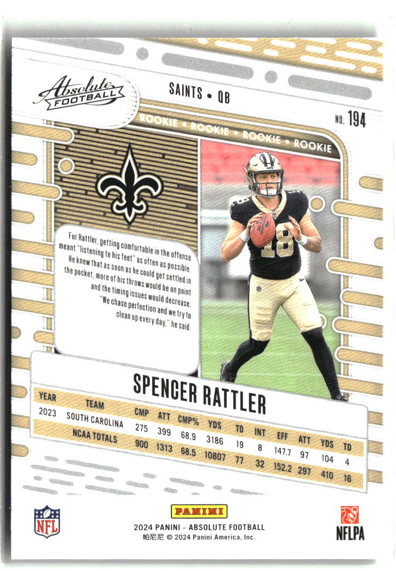 Spencer Rattler 2024 Panini Absolute Retail #194
