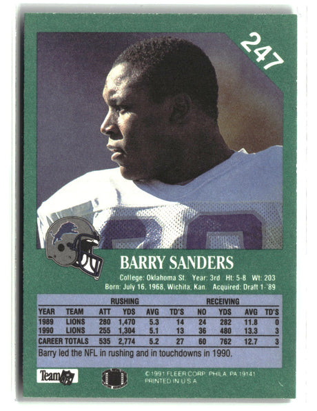 Barry Sanders 1991 Fleer #247