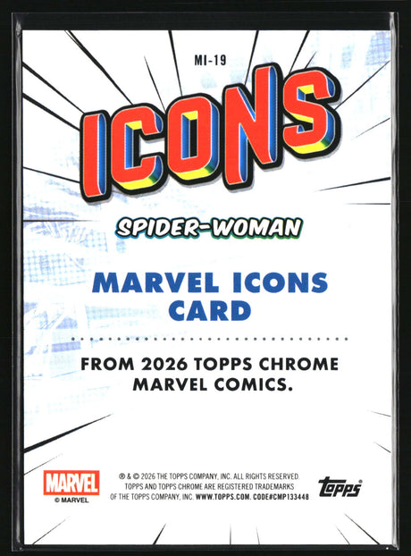 Spider-Woman 2026 Topps Chrome Marvel Comics Marvel Icons #MI-19