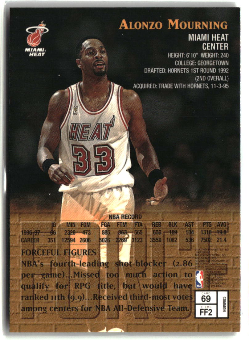 Alonzo Mourning 1997-98 Finest #69