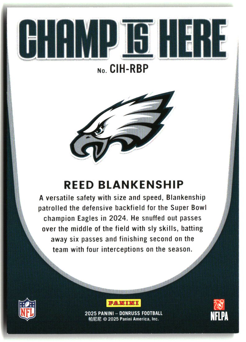 Reed Blankenship 2025 Donruss Champ is Here #CIH-RBP
