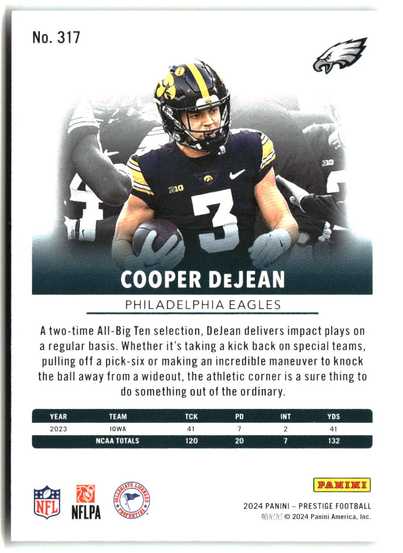 Cooper DeJean 2024 Panini Prestige #317