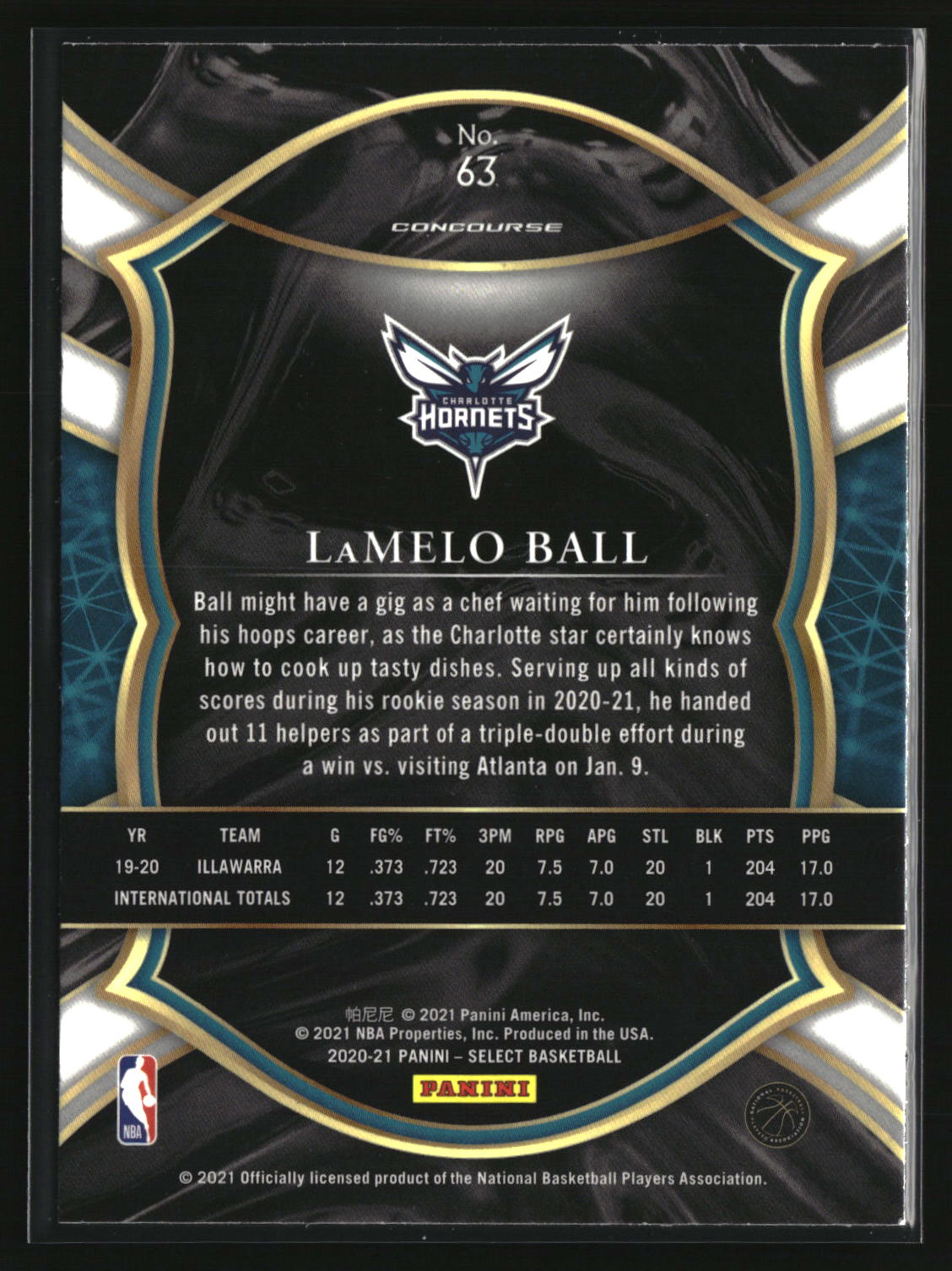LaMelo Ball 2020-21 Panini Select Blue #63
