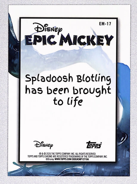Spladoosh Blotling 2026 Topps Disney Neon Epic Mickey #EM-17