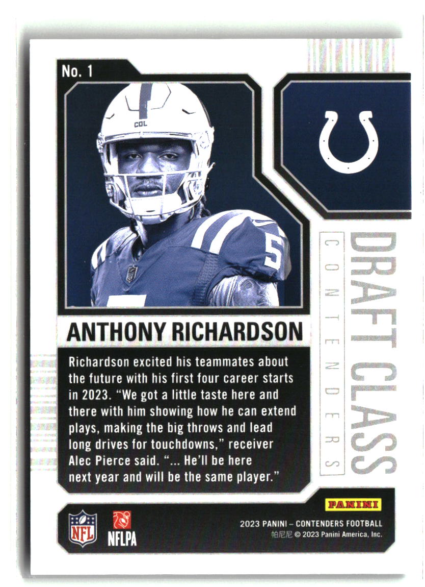 Anthony Richardson 2023 Panini Contenders Draft Class Contenders #1